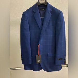 NWT Tazio Blue Plaid Men’s Suit Size 36S/30